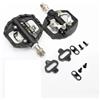 LongTing Pedali SPD Bicicletta MTB con 3 Cuscinetti sigillati Pedale Piatto e bloccato con Doppia Funzione