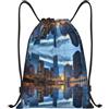 hhxvcv Zaino leggero con coulisse Chicago Illinois Usa Print Bags, Nero , M, Classico