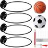 jiuxlaan Confezione da 4 Supporti da Parete in Metallo per Palloni da Calcio, Scaffale da Parete Robusto con Rivestimento in Polvere per Pallacanestro, Pallavolo e Rugby, Diametro 18,5 cm, Soluzione
