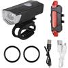 Abaodam Set in Plastica Luci per Bicicletta Ricaricabile Batteria al Litio Integrata, Resistente all'Acqua per Ciclismo e Uso Outdoor