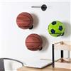 Alomejor Supporto per Pallone da Calcio da Parete, Rack in Ferro Robusto,
