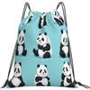 Dusviba Zaino con coulisse con motivo panda animale carino | Borsa da palestra leggera in poliestere resistente all'acqua per sport, viaggi, scuola, yoga, spiaggia, shopping