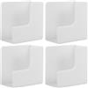 SOLUSTRE Set di 4 supporti per bilancia da parete in plastica bianca, porta bilancia autoadesivo, organizer salvaspazio per cucina e bagno, montaggio facile