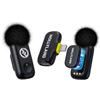 Hollyland LARK A1 Mini Duo - Mini microfono wireless per iPhone 14/13/12 (2 TX + Lightning RX), microfono magnetico per YouTube, TikTok, podcast, vlogging (Nero, Senza Custodia di Ricarica)