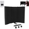 Locisne Microphone Isolation Shield, Unfold 180 ° pieghevole Studio Mic Sound Absorbing Foam Reflector Shield professionale per Tabletop Countertop Stand Microphone Recording Equipment Studio, nero