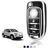 TOOMUME Cover Chiave TPU, Custodia Chiave Adatto per Fiat 500X 500L 500 Tipo Egea Toro Cronos Mirror Lounge Punto Jeep Renegade Dodge Neon, Copri Chiavi Guscio Chiave Auto Telecomando - Flip Key
