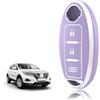 TOOMUME Cover Chiave TPU, Custodia Chiave Adatto per Nissan Qashqai J11 J12 Juke F15 X Trail T32 Micra K13 K14 Infiniti Q50 QX60 EX35 FX45, Copri Chiavi Guscio Chiave Auto Telecomando - Tre Linee