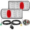 DARKGUARD Kit Fari Posteriori Rimorchio Led 12V/24V 7 Funzioni Cavo Pre-Cablaggio Rimorchio Spina 13P 5,5M(Extra 25cm per Posizione,Nebbia,Targa) Plug&Play Baionetta 5P Omologati E57 IP65