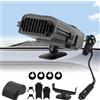 HASAIKA® Riscaldatore per Auto, Stufetta Portatile per Auto, 2 in 1 Riscaldatore per Sbrinamento, 12V 150W Sbrinatore per Auto/SUV/Van