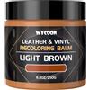 WYCOON Kit Riparazione Pelle Marrone Chiaro - Tintura Liquida, Vernice e Crema Colorante per Divani, Mobili, Sedili Auto, Scarpe, Giacca| Ripristina Pelle Graffiata e Sbiadita