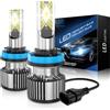 OVVOFPP Lampadine H11 LED H8 H9,100W 22000LM 6500K Luce Bianca Ad Alta Luminosità, Fari Per Auto 12v, Kit Di Conversione Alogena, Plug and Play