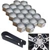 Senvenelec 20 pezzi universali da 17 mm in plastica copri dado Vite copridado per auto Bulloni copriruota, bulloni ruota Tappi dado a capocorda.con 1 estrattore (d'argento).