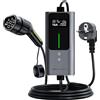 VDLPOWERVP Cavo Ricarica Auto Elettrica 5m, [3,6kW| 6-16A] Colonnina Ricarica Auto Elettrica Tipo 2 Schuko,Wallbox con LCD Controllo Digitale Compatibile (3.68KW-5M)