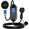 AFYEEV Cavo di Ricarica Tipo 2 7kW 5M, Cavo di Ricarica Tipo 2 Schuko | Caricabatterie EV Portatile, Regolazione Della Potenza (6-32 A) E Ricarica Ritardata(0-15 H) per EV PHEV IEC