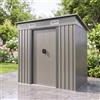 JUMMICO Casetta da Giardino in Metallo 196x122x182 cm,Capanno Attrezzi Zincato Impermeabile con Porta Scorrevole e Ventilazione, Facile Montaggio,Ideale per Giardino e Terrazzo,Argento