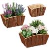 Relaxdays Vasi in Corteccia, Set da 3 Portafiori in Legno, per giardino, Terrazza & Davanzale, Decorazione, Naturale