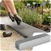 VOUNOT® Bordatura da Giardino in Metallo Zincato 15M, Bordo per Aiuola di separazione Resistente, Recinzione Flessibile per Prato, Spessore 0,7 mm, 18x100 cm, 15 Pezzi per Giardino Piante orto
