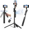 yAyusi Tracciamento Automatico del Volto Treppiede, 180cm Treppiede con Supporto Telefono, Nessuna App, Controllo Gesto, 360° Tracciamento Automatico Selfie Stick Treppiedes per Video/Streaming Live