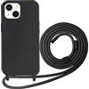 Beajew Custodia per iPhone 13 Mini Cover con Cordino, Silicone Antiurto TPU Morbido Corda Collana Necklace,Collana per Custodia Collari per Cellulare Sottile Antiurto Regolabile Cordino-Nero