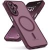 Oududianzi-Cover per Samsung Galaxy A27 5G Magsafe, Bordeaux | Custodia Traslucida Posteriore PC Silicone TPU Bumper, Protezione Della Fotocamera, Cover Militare Antiurto Anti-Impronte