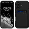 kwmobile Custodia Compatibile con Apple iPhone 16 Cover - Back Case Cellulare con Slot Porta Carte - Morbida in Silicone TPU nero