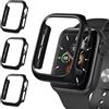 iVoler 3 Pezzi Cover Rigida PC per Apple Watch SE (2025/2022 / 2020) / Series 6 5 4 40mm (Senza Pellicola Protettiva), Ultra Sottile Custodia Antiurto e Anti-Graffio Bumper Case, Nero