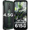 DOOGEERugged Blade 10 Energy Rugged Smartphone 4.5G, 24GB+128GB(TF 2TB), 6.56 HD+90Hz Telefono Indistruttibile Android 15, 6150mAh Batteria, Octa Core, 16MP+8MP, Widevine L1/IP68/P69K/GPS/Face ID/NFC