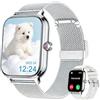 LODIMEKE Smartwatch Uomo Donna Chiamate Pressione Sanguigna Frequenza Cardiaca Sonno, 1.96'' AI Orologio 100+ modalità Sportive, IP67 Impermeabile Contapassi Sveglia Calcolatrice iOS Android