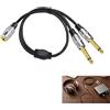 Telaryn Adattatore femmina jack da 3,5 mm a 2 x maschio 6,35 mm, cavo audio mini 3,5 stereo Y TRS a doppio TS Mono, splitter per mixer amplificatore altoparlante interfaccia