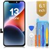 bokman Schermo per iPhone 13, 6,1 LCD di Ricambio Kit Riparazione | FHD LCD touch, utensili, adesivo e pellicola inclusi, True Tone dopo programmazione, A2482/A2631/A2633/A2634/A2635