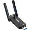 NEWFAST Chiave WiFi 7 potente BE6500 U373, Tri-Band 2.4G/5G/6G, chiave WiFi per PC, adattatori USB WiFi con antenne doppie ad alto guadagno, USB3.0, WPA3, chiave dongle WiFi compatibile con Windows 11
