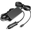 Basicvolt Caricatore Auto USB C 100W, Caricabatteria da auto per Laptop Lenovo HP Dell ASUS Acer Samsung Notebook Alimentatore PC Portatile per Auto