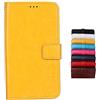SHIEID Cover per Nokia 3.2 Custodia,Chiusura Magnetica,Custodia in Pelle per Portafoglio,con Funzione di Staffa,Flip Cover Wallet for Nokia 3.2(Giallo)