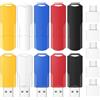 Wooolken Chiavetta USB 8GB 10 Pezzi, Pen Drive USB 2.0 con 5 Adattatori USB-C e 10 Cordini, Pennette USB per Archiviazione e Backup Dati Compatibili con PC, Laptop, TV, Mac