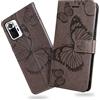 DENDICO Cover per Xiaomi Redmi Note 10 PRO, Portafoglio Custodia in PU Pelle per Xiaomi Redmi Note 10 PRO, Antiurto Cover a Libro con Slot per Carte, Grigio