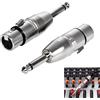 Xatgiouy 2 Pezzi Adattatore XLR Femmina a Jack, Adattatore XLR 6.35 mm Audio TRS Bilanciato, Connettore 3 Poli in Metallo per Mixer Microfoni Amplificatori Tastiere Chitarre Pianoforti Elettrici e Strumenti
