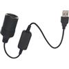 AKSIQIOL Adattatore da USB a accendisigari, 5 V USB A maschio a 12 V presa femmina per auto, cavo convertitore per dash cam, GPS, caricabatterie da auto e altro ancora
