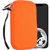 kwmobile Custodia in Neoprene con Zip per Smartphone L - 6,5 - Astuccio Portacellulare a Sacchetto con Cerniera - Borsa in arancione fluorescente