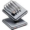 Sungive Power Bank 20000mAh con Cavi Multi-Integrati, Ricarica Rapida PD 22.5W, Fino a 6 Dispositivi Contemporaneamente, Compatta e Leggera（Grigio）