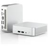 AskHand Mini PC N3700 (4C/4T, 2,4 GHz) 8 GB RAM 128 GB SSD Win10 WLAN5/Bluetooth 4.2/RJ45 LAN 1000M/USB*4/USB-C*2/HDMI*2, 4K @30Hz Dual Monitor, ultra leggero, silenzioso, 4-6W