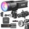 Godox RS100R 1K Kit Luce LED Video RGB, fino a 18100 Lux @1m 1800K-10000K con GM, CRI/TLCI 95, Proiezione SP36K Incluso, 14 FX, per Video Studio Streaming Creators