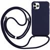Ququcheng Cover Compatible con iPhone 12 Pro Max(6.7),Cellulare Girocollo Custodia con Cordino TPU corda Silicone Case Bumper per iPhone 12 Pro Max(6.7) Custodia-Blu