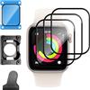 GEEMEE Pellicola Protettiva per Apple Watch SE 3 40mm, 3 Pack Pellicola Protettiva Flessibile HD Impermeabile e indossabile, Non Vetro temperato- Nero