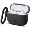 Spigen Cover Vault per AirPods Pro 3 | Custodia TPU con impugnatura ruvida, blocco magnetico, protezione militare e moschettone per modelli 2025 - Nero Opaco