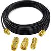 TUOLNK RG174 Cavo Coassiale SMA Maschio/Femmina 32,8 Piedi (10 m) + 3 Adattatori per Radio Prosciutto, Antenna 3G 4G LTE, SDR, Apparecchiatura ADS-B, GPS