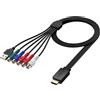 AUTOUTLET Convertitore da YPbPr a HDMI,Adattatore All-in-One da Component a HDMI con 60 cm Cavo Component e 100 cm Cavo USB,Supporta 1080P e Audio LPCM 2.0, per PS2/Wii/Xbox 360/Lettori DVD Vecchi