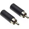 Keple Connettore adattatore RCA maschio a presa stereo femmina da 3,5 mm 1/8 pollici, Confezione da 2 - Convertitore e adattatore audio per stereo, amplificatori e ricevitori A/V