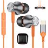 ASKUBSKU Cuffie USB C per Galaxy A36 A56 A17 A37 5G A57 Samsung A55 A35 S26 S25 Pad