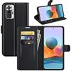 Fertuo Cover per Xiaomi Redmi Note 10 Pro, Custodia Portafoglio Cover a Libro in Pelle Flip Case con Silicone Bumper, Fibbia Magnetica, Porta Carte, per Redmi Note 10 Pro, Nero