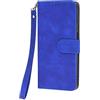 BRAND SET Cover per Fairphone 5 Custodia Portafoglio con Cordino da Polso, Pelle PU Bumper Flip Magnetica Protettiva Cover Case per Fairphone 5(Blu)